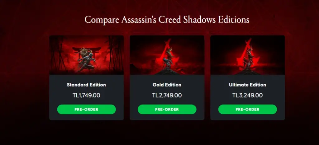 Assasin's Creed Shadows Fiyatı