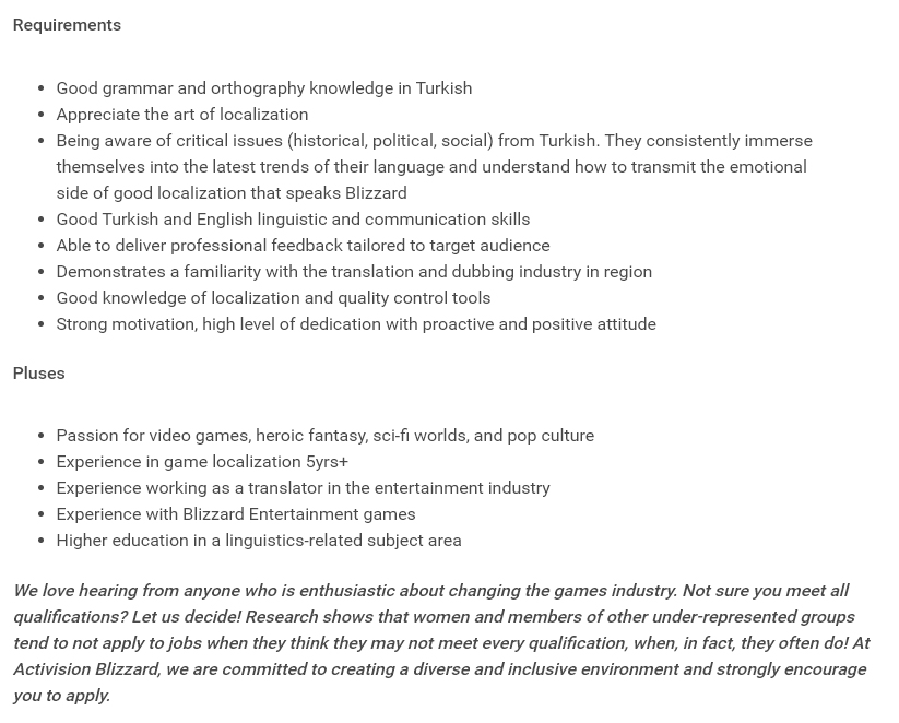 Blizzard oyunları için Türkçe dil desteği ufukta göründü!