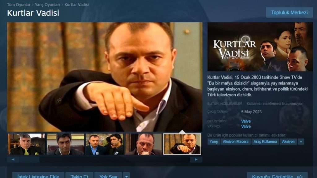 Kurtlar Vadisi Steam Mağaza Sayfası