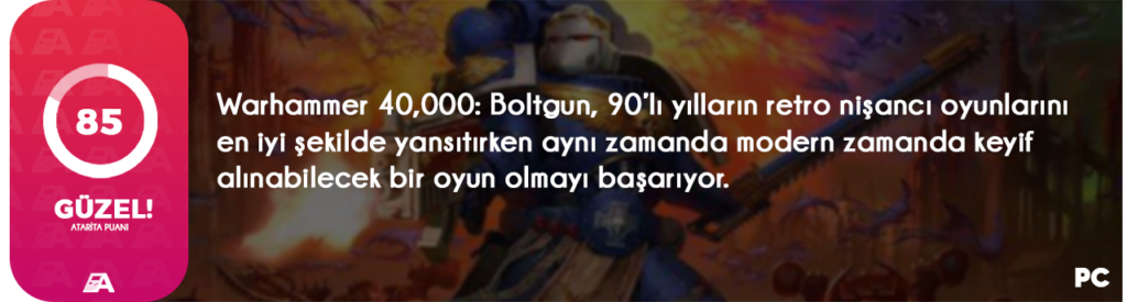 Warhammer 40,000: Boltgun İnceleme Puanı