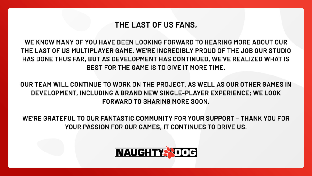 The Last of Us Multiplayer hakkında yapılan açıklama.