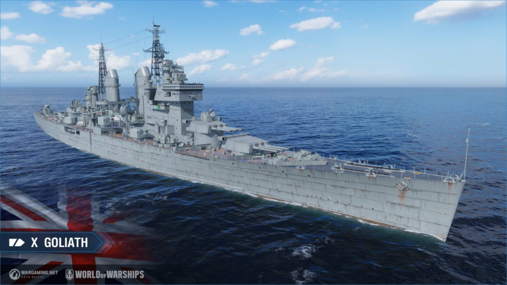 World of Warships'te yer alan X Goliath.