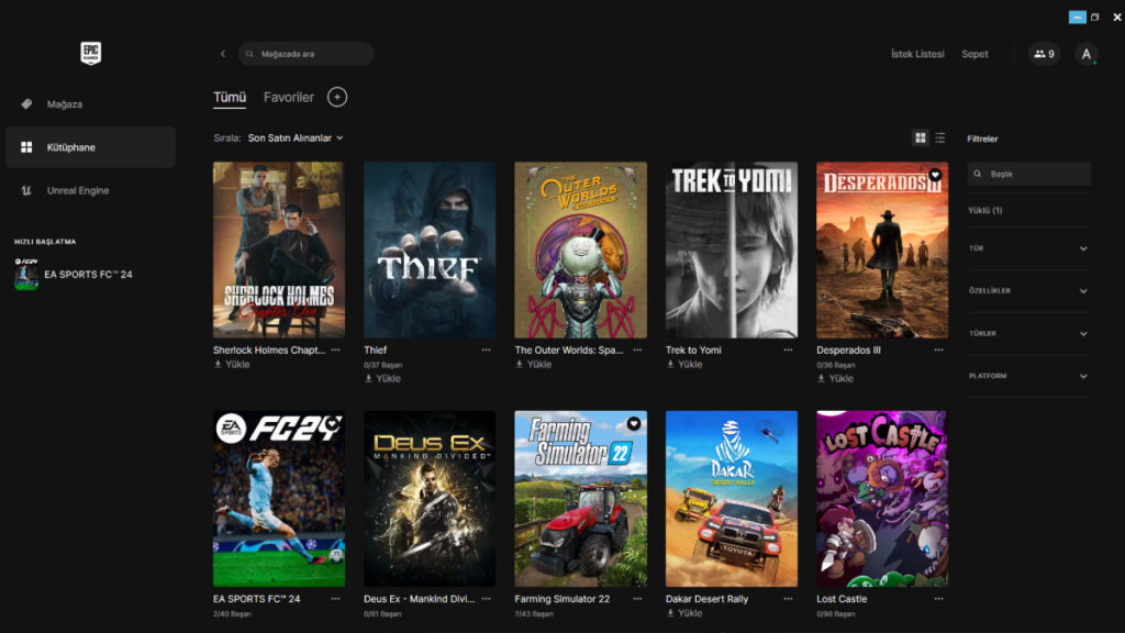 Epic Games Store'a eklenecek özellikler