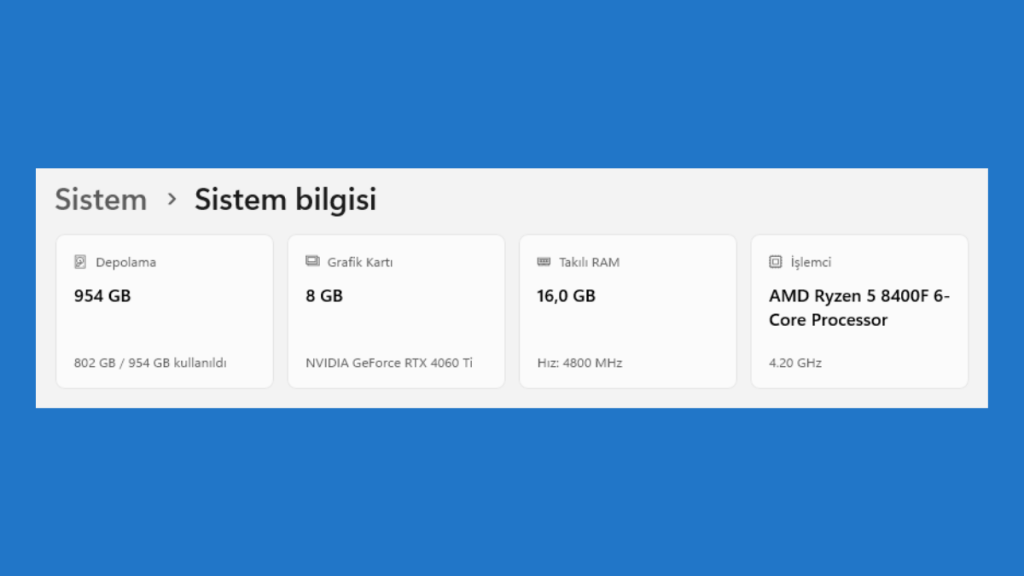 Ekran Kartı Öğrenme Rehberi: Hangi Kartı Kullandığınızı Öğrenin! Sistem Bilgilerinden Ekran Kartı Öğrenme