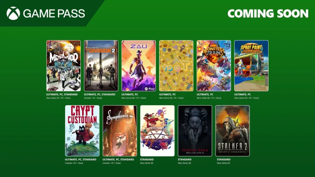 Xbox Game Pass'e Eklenecek Oyunlar: Metaphor ReFantazio, The Division 2 ve Dahası Geliyor Xbox Game Pass'e eklencek oyunlar açıklandı.