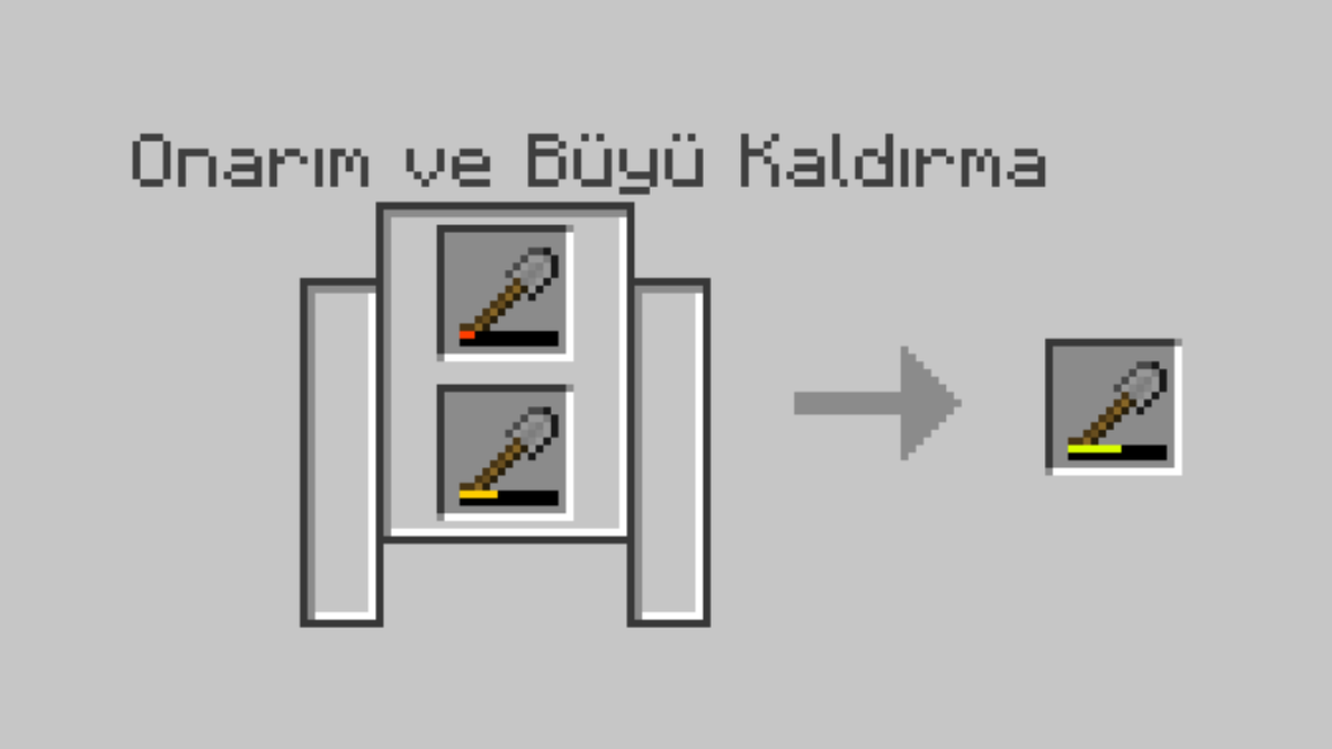 Minecraft bileme taşı ile eşya onarma