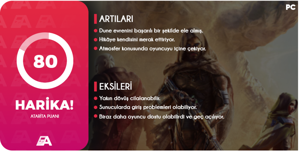 Dune Awakening İnceleme Dune: Awakening'in PC inceleme kopyası, Tencent tarafından Atarita’ya gönderilmiştir.