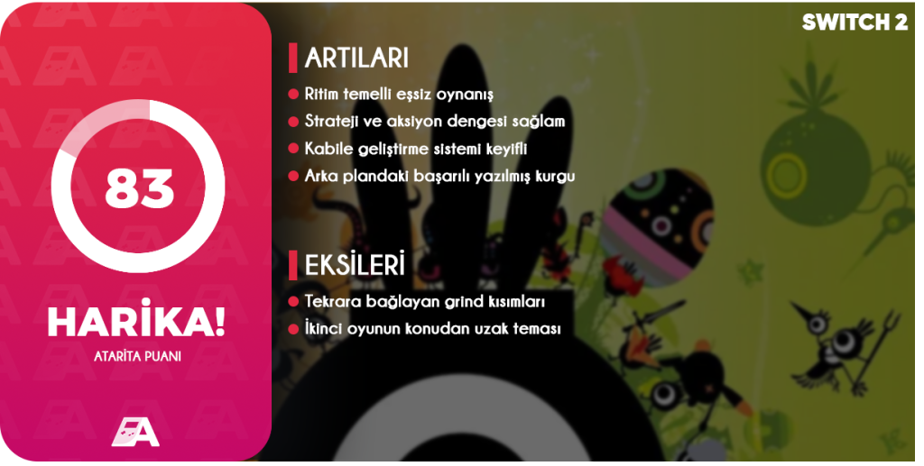Patapon 1+2 Replay İnceleme Patapon 1+2 Replay'in Nintendo Switch 2 inceleme kopyası, Bandai Namco tarafından Atarita’ya gönderilmiştir.
