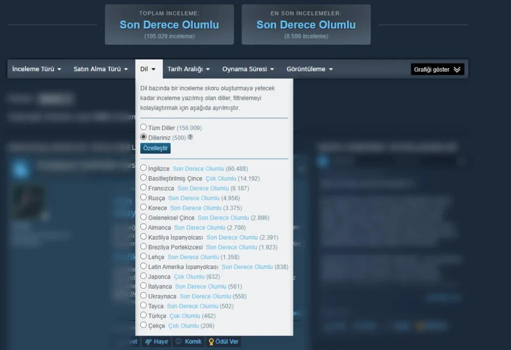 Steam inceleme sistemi