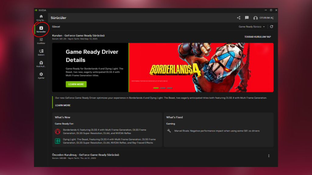 Nvidia ekran kartı nasıl güncellenir?