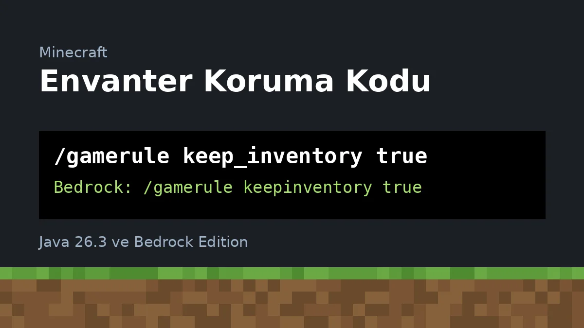 Minecraft Envanter Koruma Kodu: Öldükten Sonra Eşyalar Nasıl Korunur?