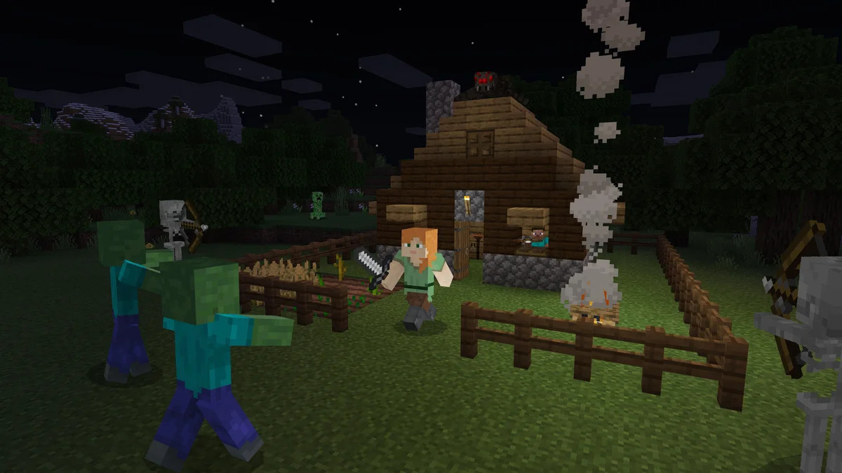 Minecraft zombi, iskelet ve creeper